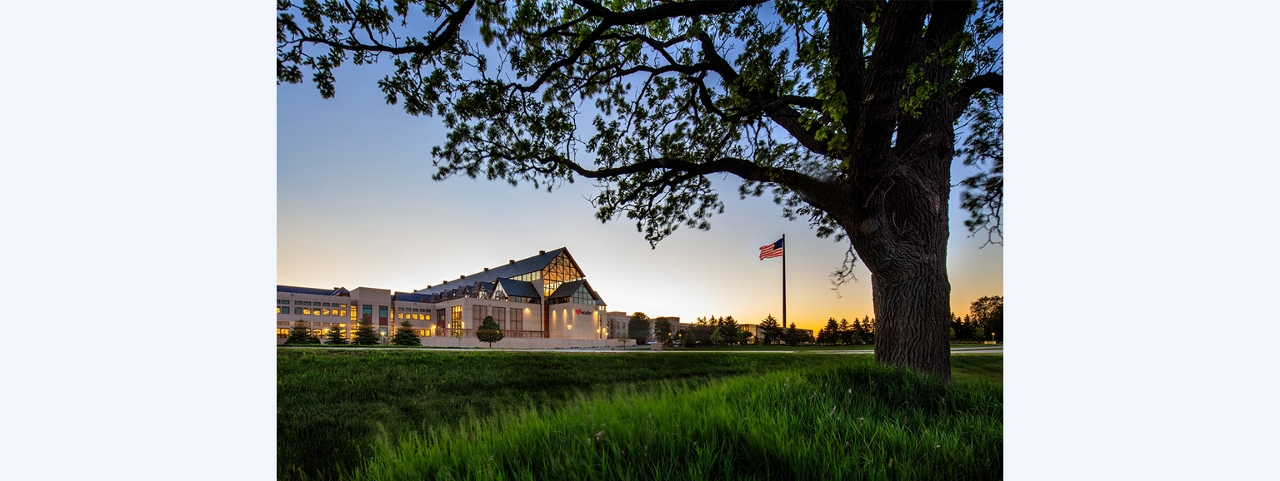 Campus: Acuity’s headquarters expansion project incorporated many employee-focused features and is a recognizable feature on the Sheboygan landscape.