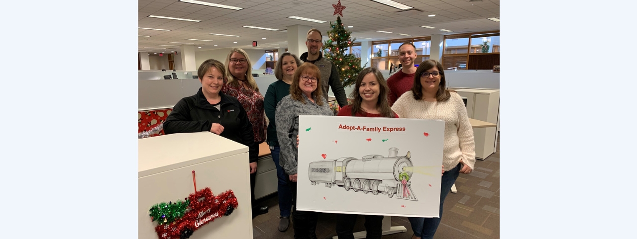 Business Consulting Gift Drive 2: Assisting with this year’s Business Consulting gift drive were (back row) Todd Berchem and Heath Reinl; (front row) Jennifer Beringer, Ruth Raab, Gina Villarreal, Cheri Endries, Margaret Harrison, and Allison Schwantes.
